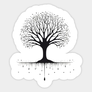 Stylish Minimalist Deciduous Tree Design Sticker